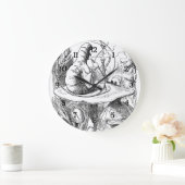 Alice trifft die Raupe - Alicen im Wunderland Große Wanduhr (Zuhause)