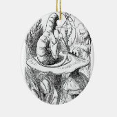 Alice trifft die Raupe - Alicen im Wunderland Keramikornament (Rechts)