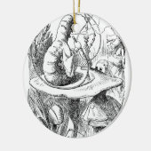 Alice trifft die Raupe - Alicen im Wunderland Keramikornament (Links)