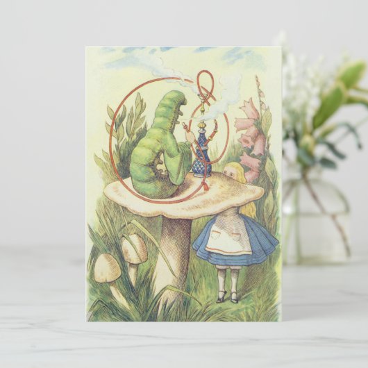 Alice trifft die Raupe Dankeskarte (Stehend Vorderseite)