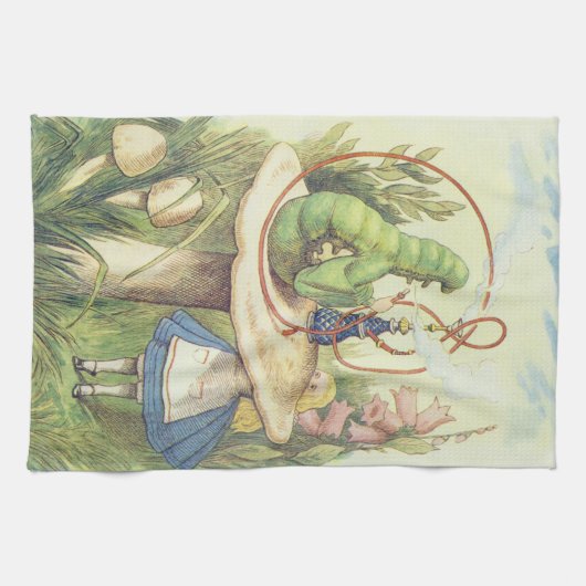 Alice trifft die Raupe Geschirrtuch (Horizontal)