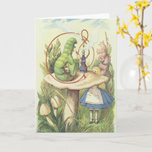 Alice trifft die Raupe Karte (Gelbe Blume)
