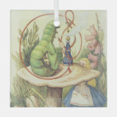 Alice trifft die Raupe Ornament Aus Glas (Vorderseite)