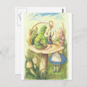 Alice trifft die Raupe Postkarte (Vorne/Hinten)