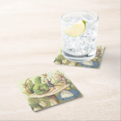 Alice trifft die Raupe Rechteckiger Pappuntersetzer (Vor Ort)