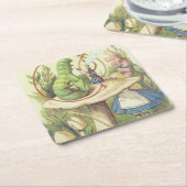 Alice trifft die Raupe Rechteckiger Pappuntersetzer (angewinkelt)