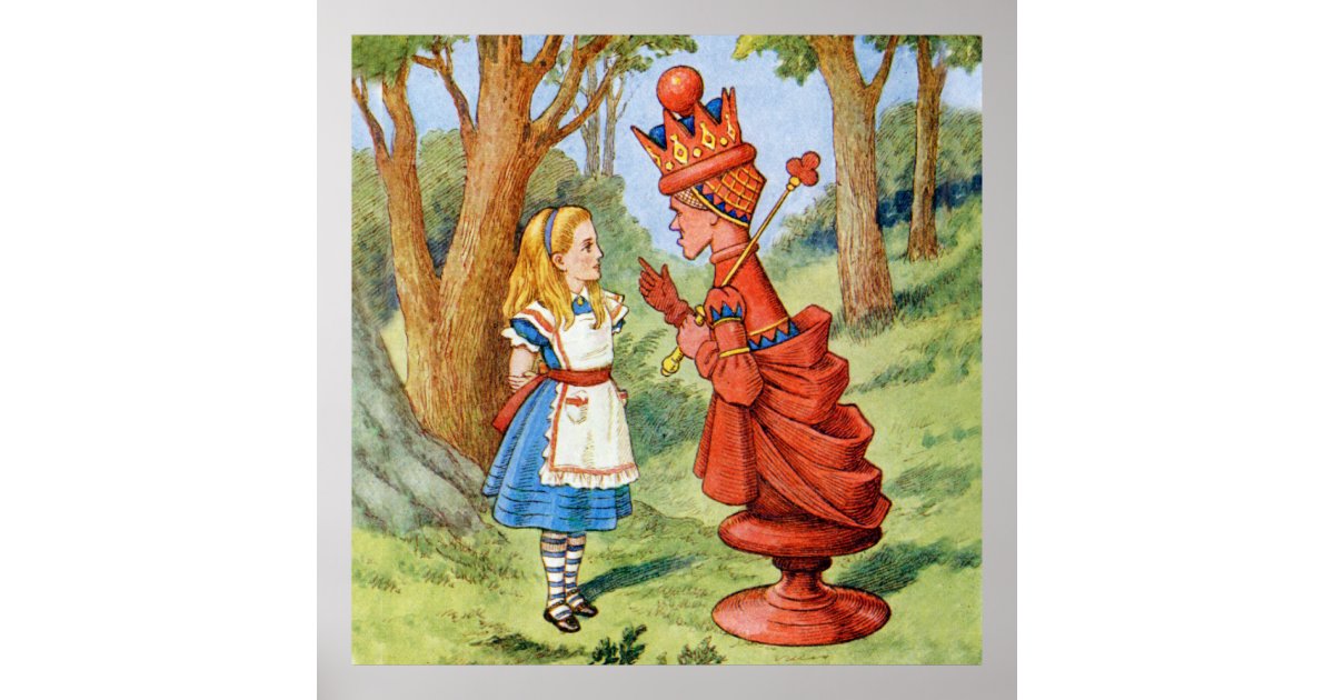 Alice trifft die Rote Königin im Wunderland Poster Zazzle.de