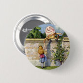 Alice trifft Humpty Dumpty in Wonderland Button (Vorne & Hinten)