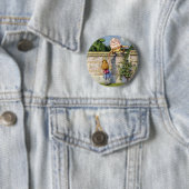 Alice trifft Humpty Dumpty in Wonderland Button (Beispiel)