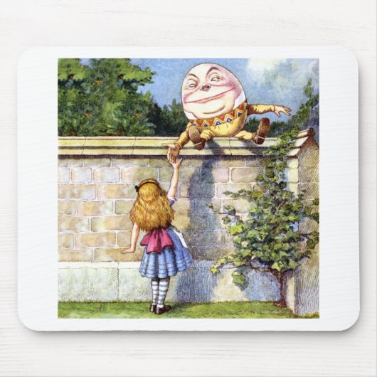 Alice trifft Humpty Dumpty in Wonderland Mousepad (Vorne)