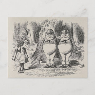Alice trifft Tweedle Dee und Tweedle Dum Postkarte
