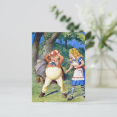 Alice trifft Tweedledee im Wunderland Postkarte (Stehend Vorderseite)