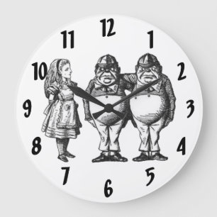 Alice, Tweedle Dee u. Tweedle Dum Wanduhr