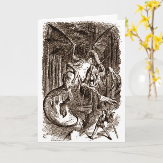 Alice u. das Jabberwocky Karte (Gelbe Blume)