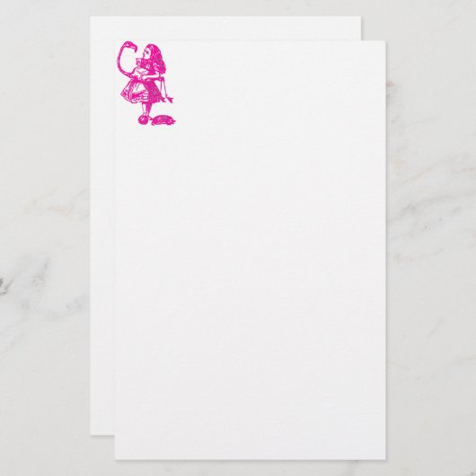 Alice u. der Flamingo im Pink Briefpapier (Vorne/Hinten)