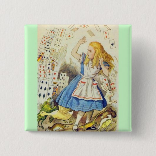 Alice u. die Karten farbenreich Button (Vorderseite)