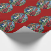 Alice u. die rote Königin mit Ziegeln gedeckt Geschenkpapier (Ecke)