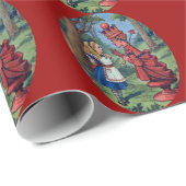 Alice u. die rote Königin mit Ziegeln gedeckt Geschenkpapier (Rolleneckpunkt)