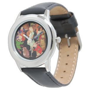 Alice umgab durch Märchenland-Charaktere Armbanduhr