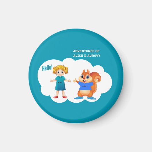 Alice und Aurovy Thema farbig Magnet (Vorne)