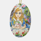 Alice und Bunny Keramik Ornament (Links)