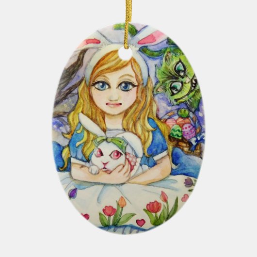Alice und Bunny Keramik Ornament (Vorne)
