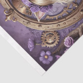 Alice und Cheshire Cat im Lila Steampunk-Stil Seidenpapier (Detail)