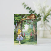 ALICE UND CHESHIRE CAT POSTKARTE (Stehend Vorderseite)