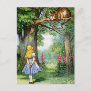 ALICE UND CHESHIRE CAT POSTKARTE