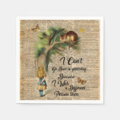 Alice und Cheshire Cat Quote Dictionary Art Serviette (Vorderseite)