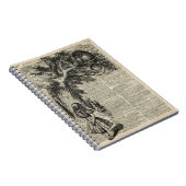 Alice- und Cheshire-Schablonen-Kunst auf altes Notizblock (Rechte Seite)