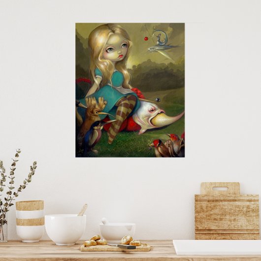 Alice und das Bosch Birds ART PRINT Wunderland Poster (Küche)