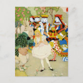 Alice und das Kaninchen am Hof der Königin der Her Postkarte (Vorderseite)