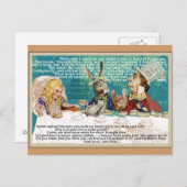 Alice und das Mad Hatter Tea Party Einladungspostkarte (Vorne/Hinten)
