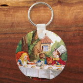 Alice und das Mad Hatter's Tea Party im Wunderland Schlüsselanhänger (Vorderseite)