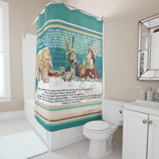 Alice und das Mad Hatters Tee-Party Duschvorhang (Beispiel)