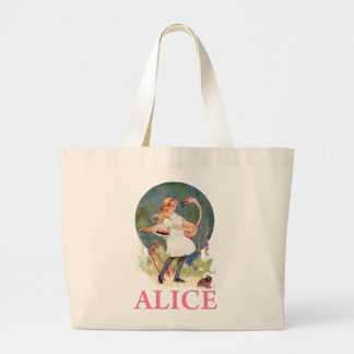 ALICE UND DAS PINK FLAMINGO SPIELEN CROQUET JUMBO STOFFBEUTEL