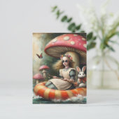 Alice und das Weiße Kaninchen, die den Fluss hinun Postkarte (Stehend Vorderseite)