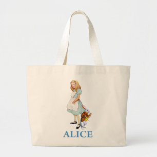 Alice und das weiße Kaninchen im Märchenland Jumbo Stoffbeutel