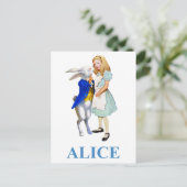 Alice und das weiße Kaninchen im Wunderland Postkarte (Stehend Vorderseite)