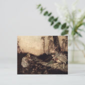 Alice und das weiße Kaninchen Postkarte (Stehend Vorderseite)