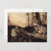 Alice und das weiße Kaninchen Postkarte (Vorne/Hinten)