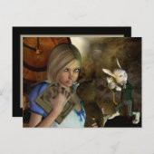 Alice und das weiße Kaninchen Postkarte (Vorne/Hinten)