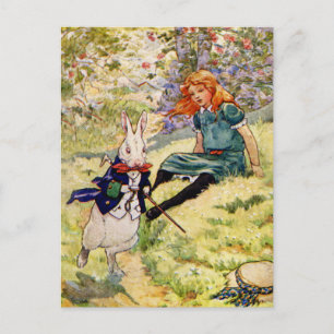 ALICE UND DAS WEISSE KANINCHEN POSTKARTE