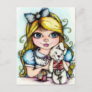Alice und das weiße Kaninchen Postkarte