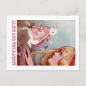 ALICE UND DAS WEISSE RABBIT POSTKARTE (Vorderseite)