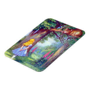 Alice und der Cheshire-Katze farbenreiche Flexi Magnet