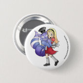 Alice und der Cheshire-Katzen-Knopf Button (Vorne & Hinten)