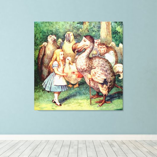 Alice und der Dodo Bird im Wunderland Leinwanddruck (Insitu (Holzboden))