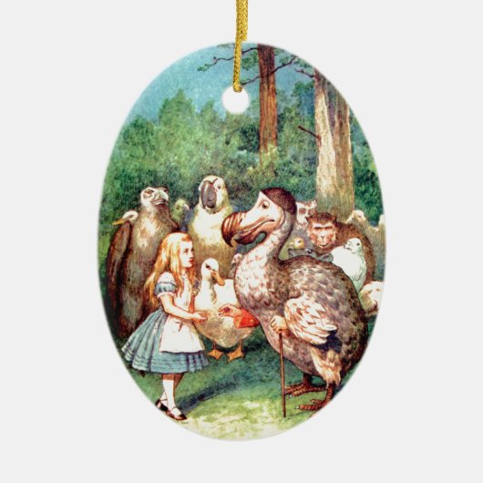 Alice und der Dodo-Vogel im Märchenland Keramikornament (Vorne)